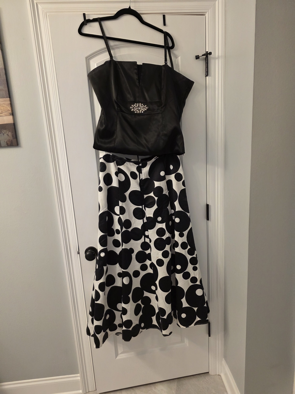 VENUS Black Strapless Top with Black and White Polka Dot Skirt - Picture 2 of 6
